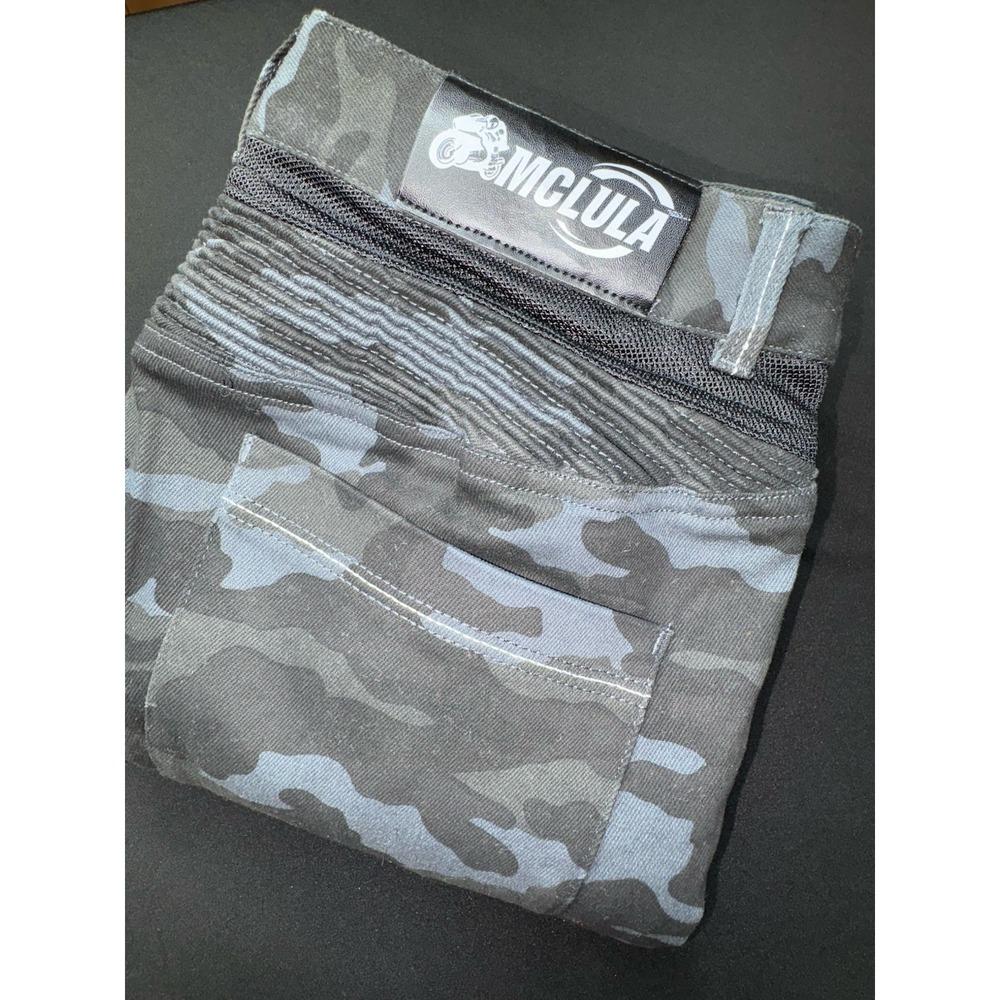 Mclula Motorcycle Riding Pants 30x30 Camo Tactical Mesh Armor Blue - Picture 7 of 12